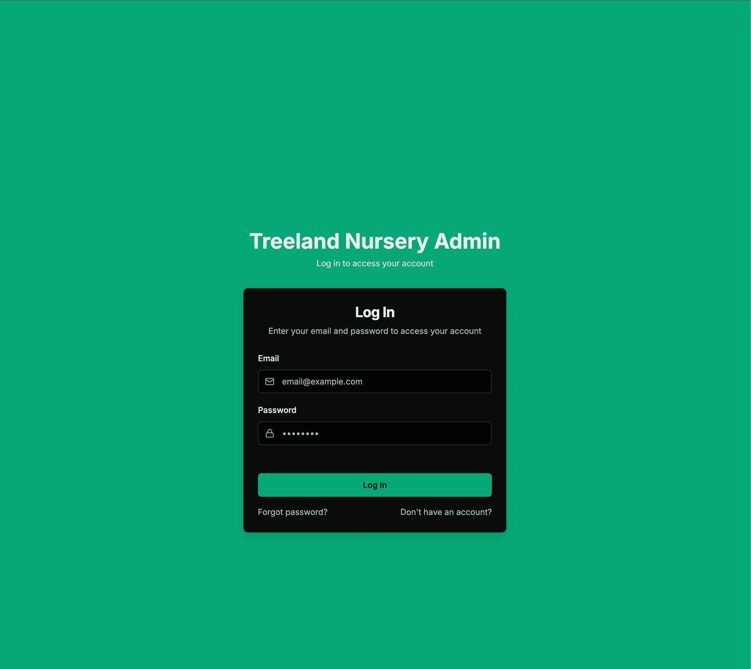 Admin login page